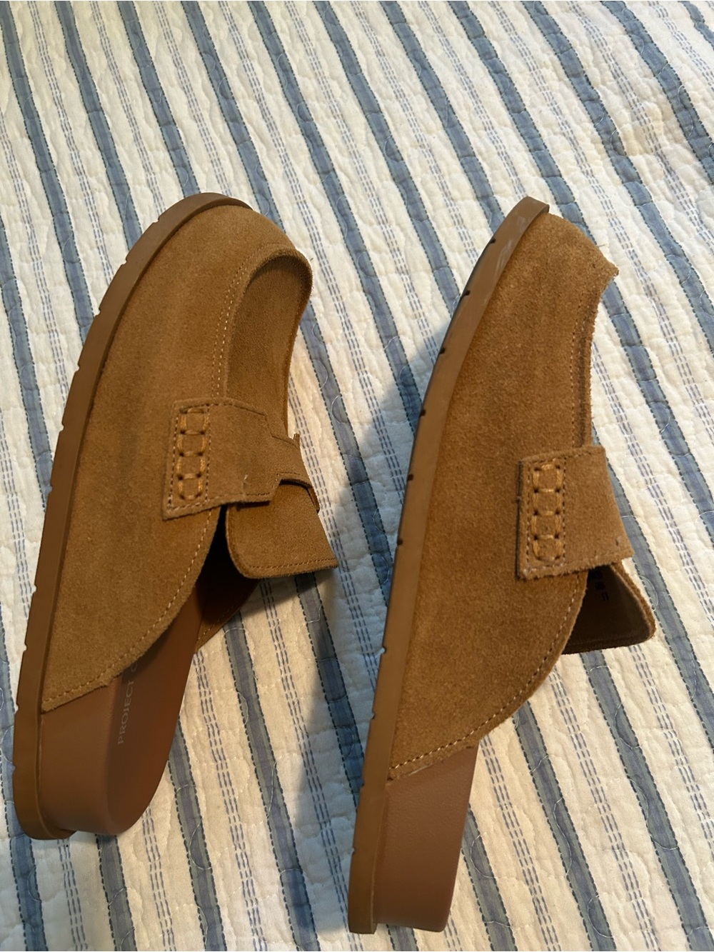 Project Cloud Women's Tan Suede Slide Loafers - Picture 3 of 7